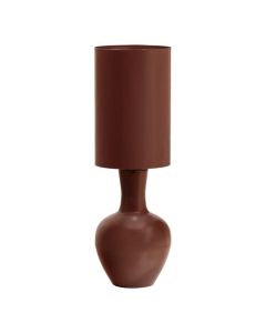 WOOOD Loa XL tafellamp van hoogglans metaal in roodbruine kleur vrijstaand