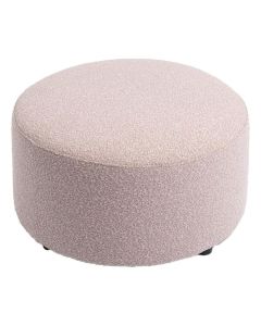 COCOmaison Beautiq Vero ronde poef in roze met zachte cloudy stof.
