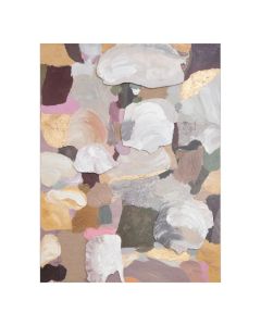 COCOmaison Dianne schilderij met 3D-verfstructuren, zachte pasteltinten en goudkleurige accenten.