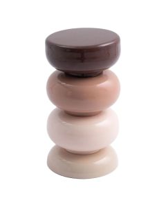COCOmaison Lenne pilaar in roze en bruintinten met gestapeld design.