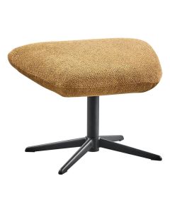 Pronto Wonen Tronto voetenbank in bruine chenille stof met zwarte draaivoet.