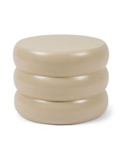 Rivi&egrave;ra Maison Rose Tower ronde salontafel van beige keramiek.