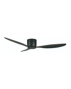 Freelight Brezza plafondventilator in matzwart met drie slanke ventilatorbladen.