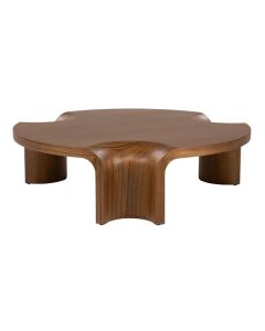 Eleonora salontafel Avar met organisch blad in walnootkleur.