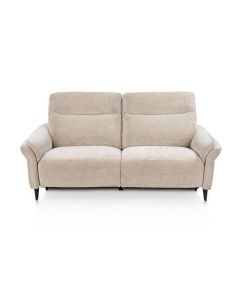 Happy@Home 3-zitsbank Cork in Valencia cr&egrave;me met hoge rugleuningen en zwarte metalen poten.