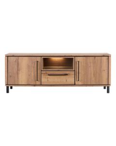  INHOUSE Aragono TV-meubel met twee deuren, lade en LED-verlicht open vak.