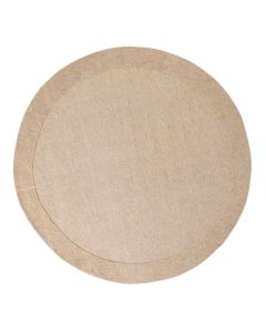 Rond COCOmaison karpet Timeless Classic Taupe met laagpolig midden en hoogpolige rand.