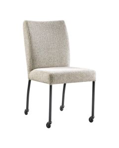 Pronto Wonen eetkamerstoel Cenare Grey met wielen vooraanzicht