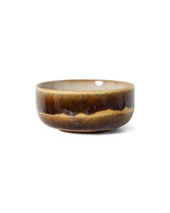 Dessert Bowl Cliffs van HKLIVING met gevlekt glazuur in beige en lichtblauw