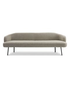 Dyyk eetkamerbank Olav met beige bekleding, ronde vormen en slanke zwarte poten