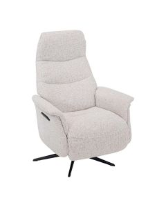 Vooraanzicht van Profijt Meubel relaxfauteuil Inverno met gem&ecirc;leerde naturel stoffering en zwarte 5-teensvoet