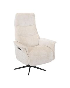 Vooraanzicht van Profijt Meubel relaxfauteuil Inverno XL in Stella naturel met dichte armen en zwarte 5-teensvoet