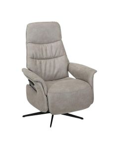 Vooraanzicht van Profijt Meubel relaxfauteuil Inverno Bull Clay met open armen en zwarte metalen 5-teensvoet