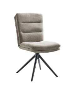 Pronto Wonen draaibare eetkamerstoel Letta in groen met zwarte draaipoot en comfortabele zitting.