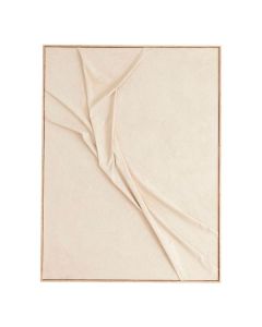 Wandpaneel Meschio Cr&egrave;me 80x60 cm met abstract reli&euml;f in zachte cr&egrave;me-, zand- en terratinten.