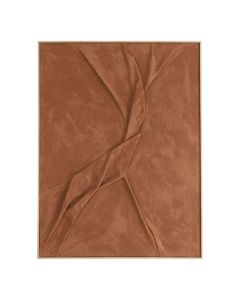 Abstract bruin wandpaneel Meschio 80x60 cm met reli&euml;fstructuur en warme kleurovergangen.