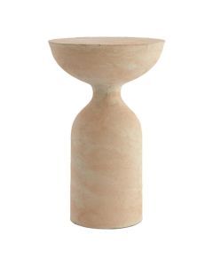 Light & Living bijzettafel Murla Beige met ronde voet en komvormig blad