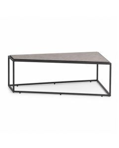 COCOmaison Salontafel Stand Up Triangel met bruin blad en metalen frame