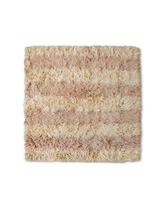 HKLIVING vloerkleed Fluffy Square met grafisch patroon in warme aardetinten