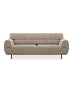 3-Zitsbank Belem Hoog met beige stoffering en afgeronde hoge rugleuning