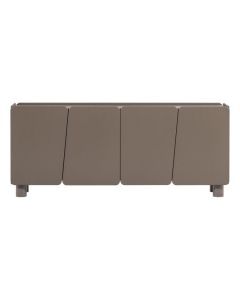 WOOOD Root dressoir in truffelbruin grenen met vier afgeronde deuren.
