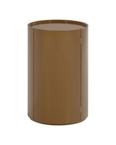 WOOOD Sera ronde kast in honinggeel met glanzende high gloss afwerking.