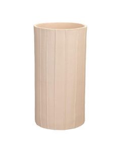 Detail van de bovenkant van de Rander vaas, waarbij de gladde binnenkant en de textuur van het keramiek goed zichtbaar zijn.