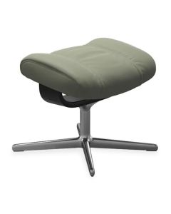 Stressless Wing hocker in groen leer met metalen draaivoet