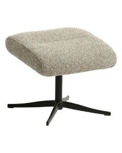 INHOUSE fauteuil Calunio beige met zwarte draaivoet en slanke armleuningen