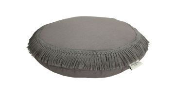 Trendhopper Rond Sierkussen Grijs Franjes