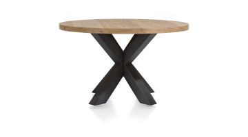 Henders-hazel-eetkamertafel-metalox-rond-hout-metaal-fineer-railway-brown-rond-vooraanzicht