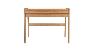 Vooraanzicht van het Zuiver Barbier bureau met een gesloten tafelblad.