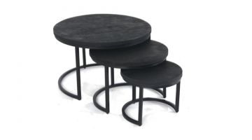 Trendhopper Bijzettafel Moods Zwart Set van 3