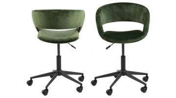 ​Trendhopper Bureaustoel Grace Velvet Forest Green