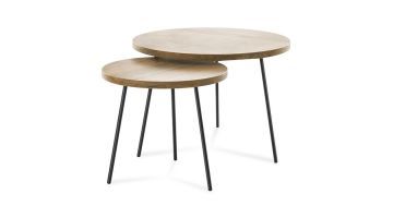 Profijt Meubel Bijzettafel Zena Old Teak Set van 2