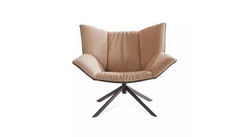 Label Draaifauteuil Gustav Bruin/Creme