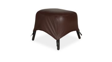 Label Hocker Bobo - donkerbruin leder