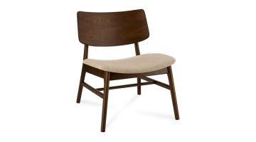 J-Line Lounge Stoel Ken Vintage Rubberhout Bruin/Beige