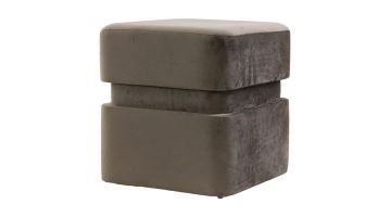 Light & Living Hocker Piazza Velvet Dark Grey-Brown