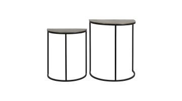 Light & Living Bijzettafel Peto Antiek Brons-Zwart Set van 2