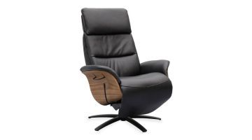 Trendhopper Relaxfauteuil Brixen Plus Zwart Geolied Noten