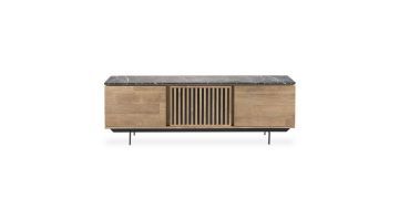 INHOUSE TV-Meubel Sirione Zebra Marmer Old Teak
