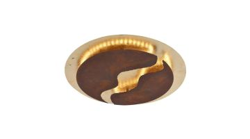 Paul Neuhaus Nevis plafond- en wandlamp met ronde roestkleurige vorm