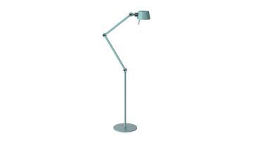 Tonone Bolt Floor 2 arm vloerlamp in blauwgroen met verstelbare armen en aluminium kap.