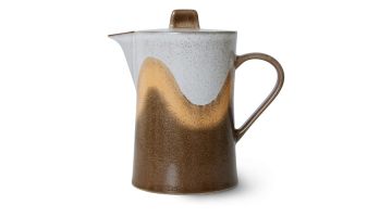 Theepot Oasis van HKLIVING met golvend bruin-wit kleurverloop.