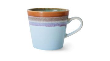 HKLIVING 70s Ceramics Cappuccino Mug Ash in blauw en bruin met handgemaakt glazuur.