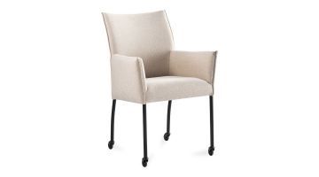 Pronto Wonen Eetkamerstoel met Arm Vitale Ecru