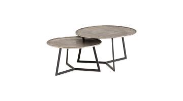 Profijt Meubel Salontafel Lagos Raw Nickel - set van 2