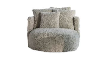 Zachte, pluizige Pastille Lounge fauteuil in Doodle stof, voor een gezellige en stijlvolle uitstraling.