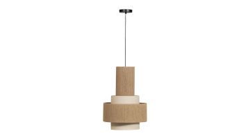 WOOOD hanglamp in naturel touwkleur met een speelse, gelaagde look. Deze hanglamp voegt natuurlijke warmte toe aan elk interieur.